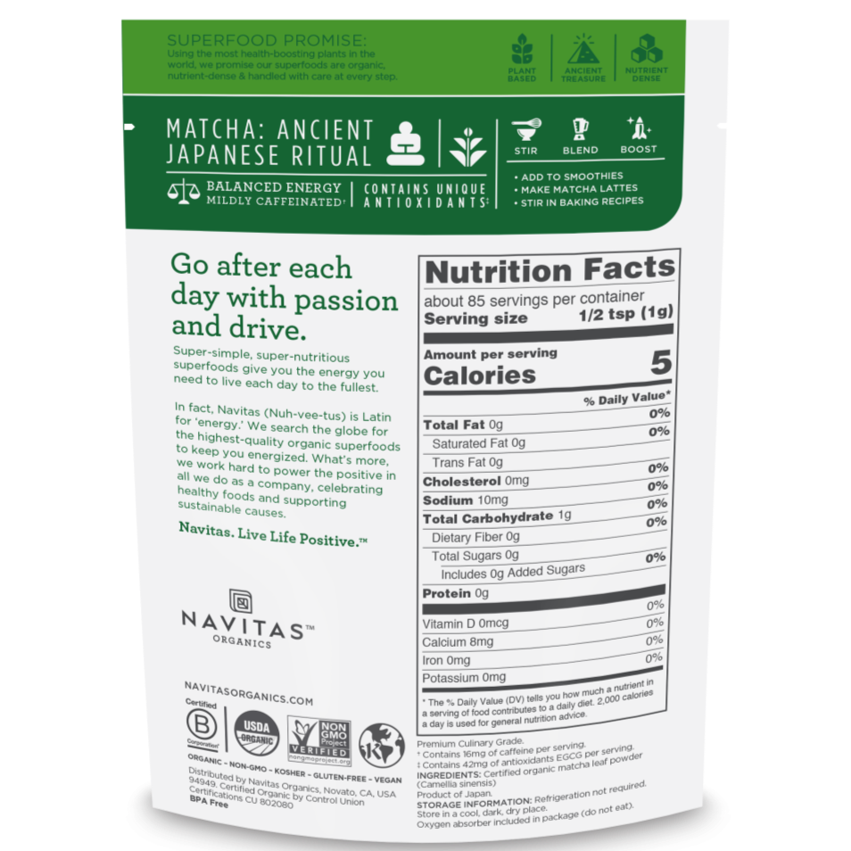 אבקת מאצ׳ה אורגנית