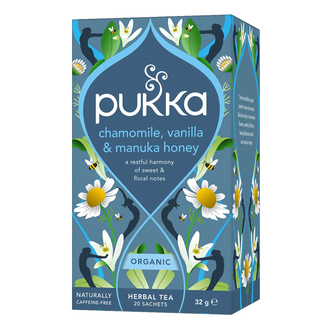 חליטת תה קמומיל, וניל ודבש מנוקה