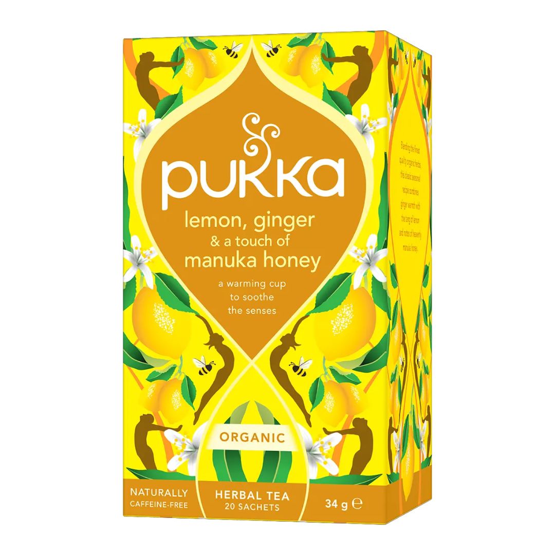 חליטת תה לימון, ג׳ינג׳ר ודבש מנוקה